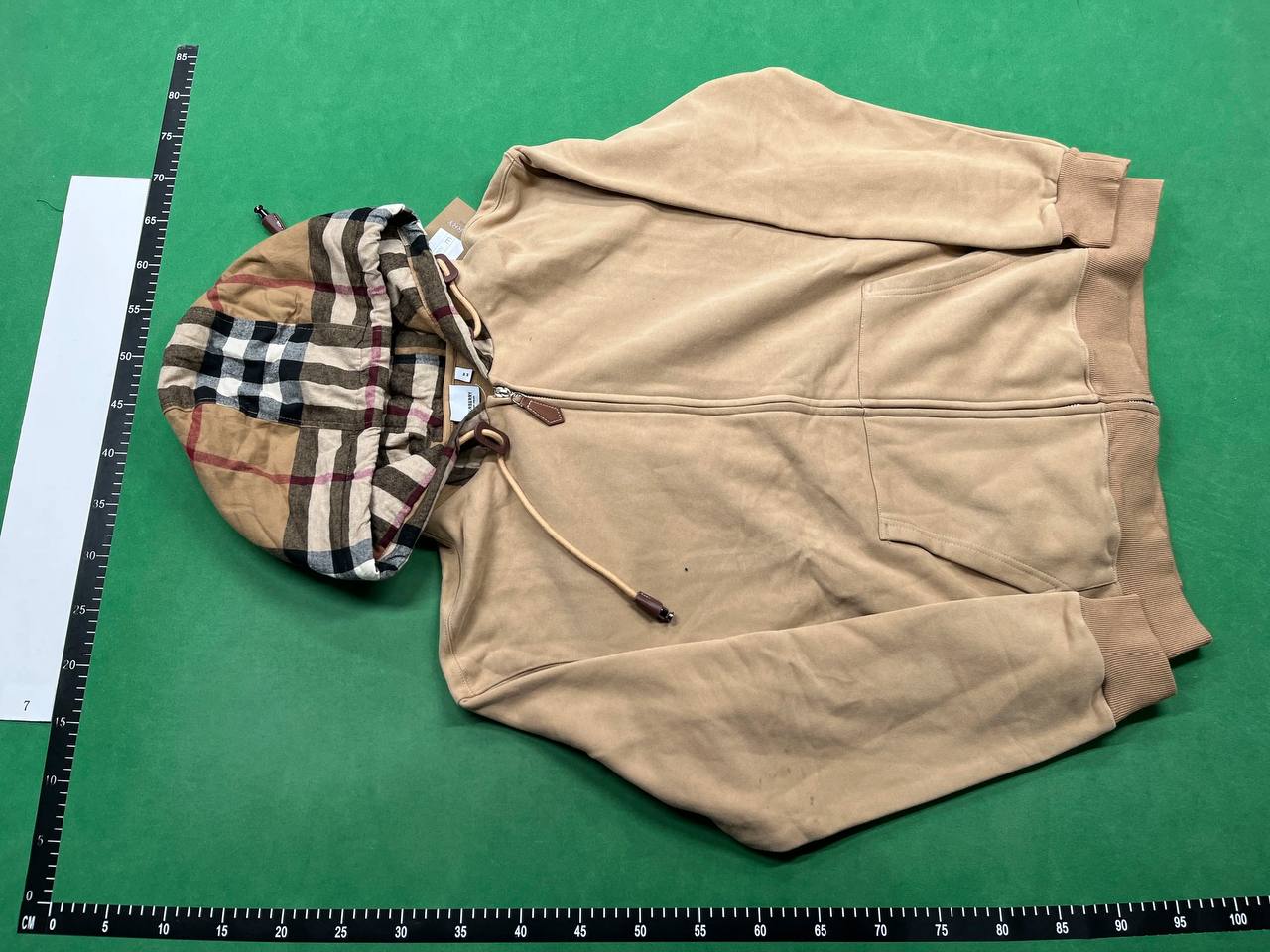 Burberry Check-Trimmed Zip-Up Hoodie