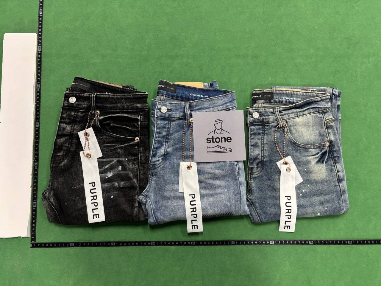 Purple Distressed Slim Fit Jeans